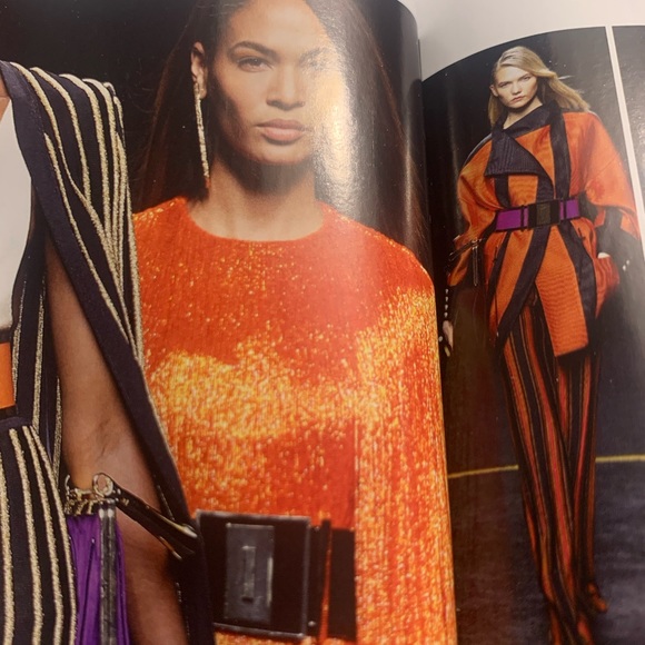 ORANGE SILK CHIFFON OMBRÉ BLOUSE - Picture 2 of 11